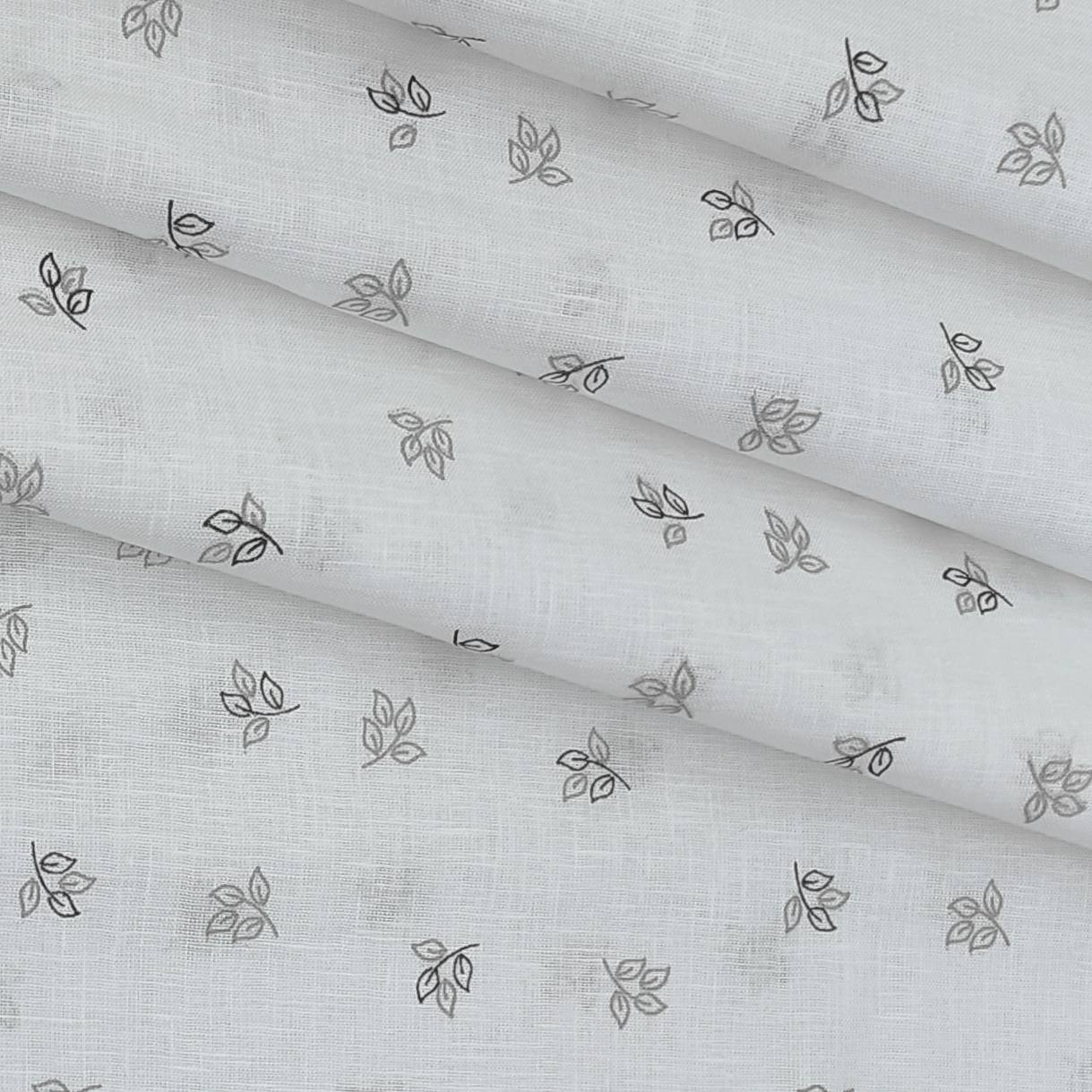 Shirt Fabric ManTire 100% Cotton Premium Linen Look Printed Colour Light Brown N White